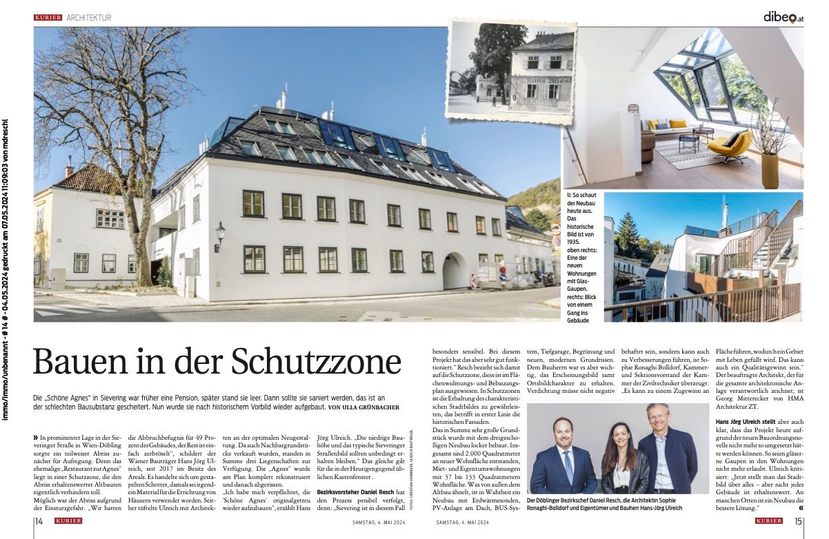 Die "Schöne Agnes" - Staging an einem historischen Platz in Sievering